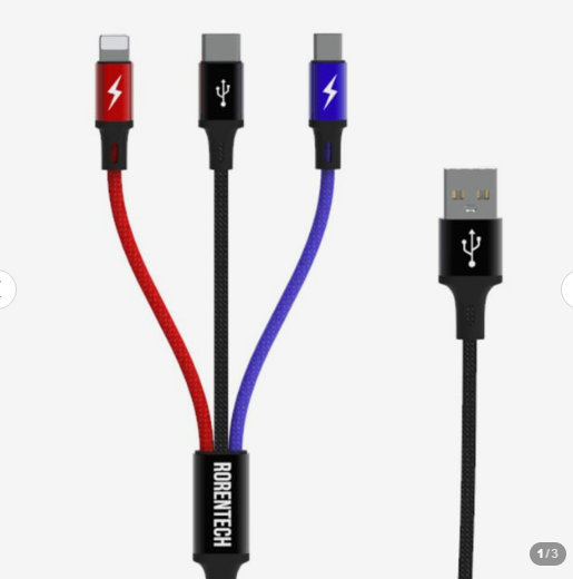 Rorentech (KR) Кабель 3-в-1 для быстрой зарядки (2 м)