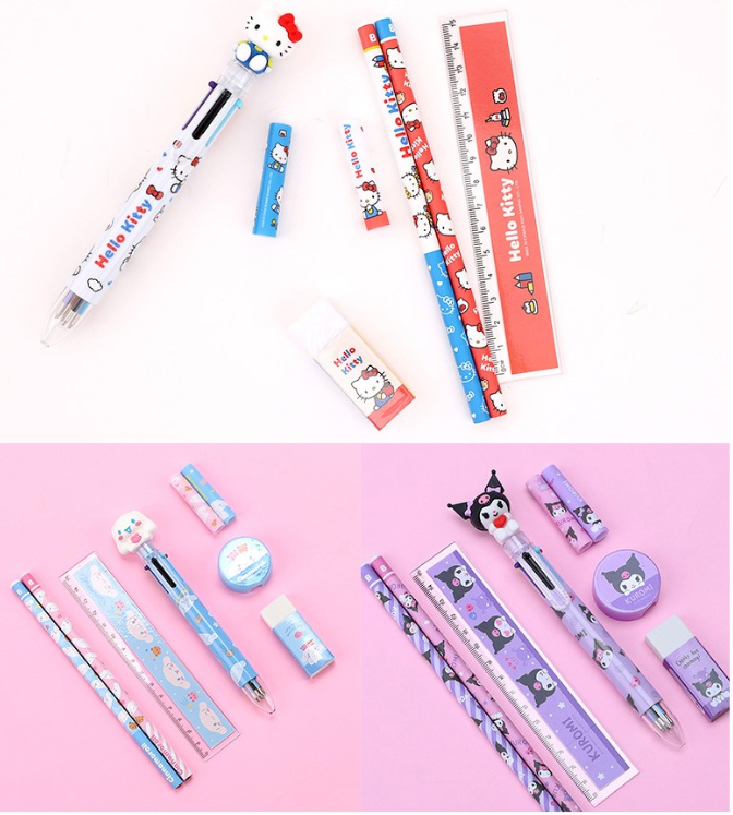 헬로키티, 쿠로미, 포차코 문구세트 구성품